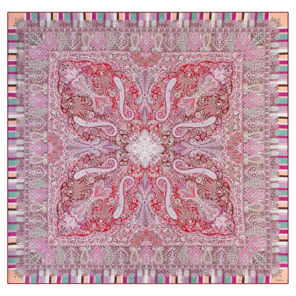 Butterfly Paisley 140x140  - multi red