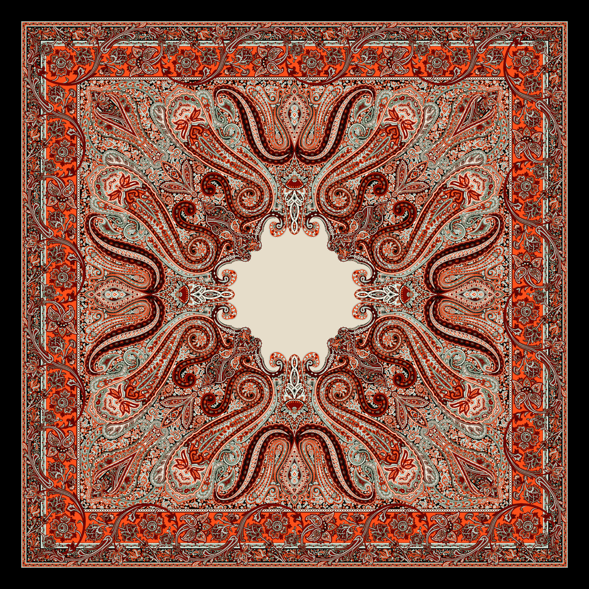Paisley Fall 140x140 - multi wine