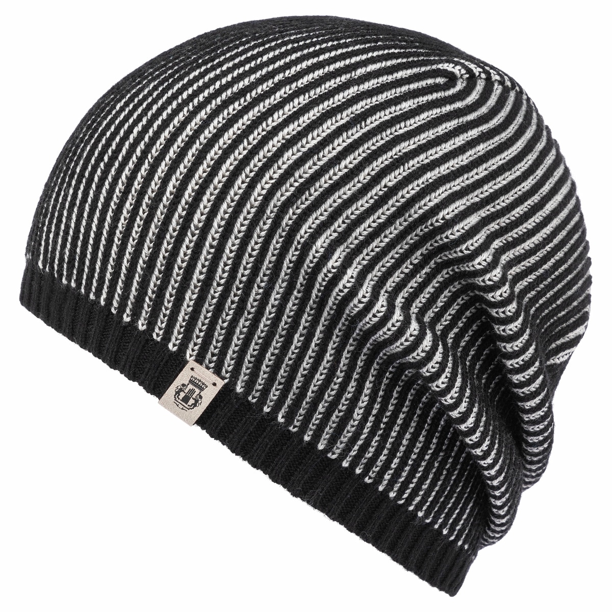 Two Tone Rib Muetze - black
