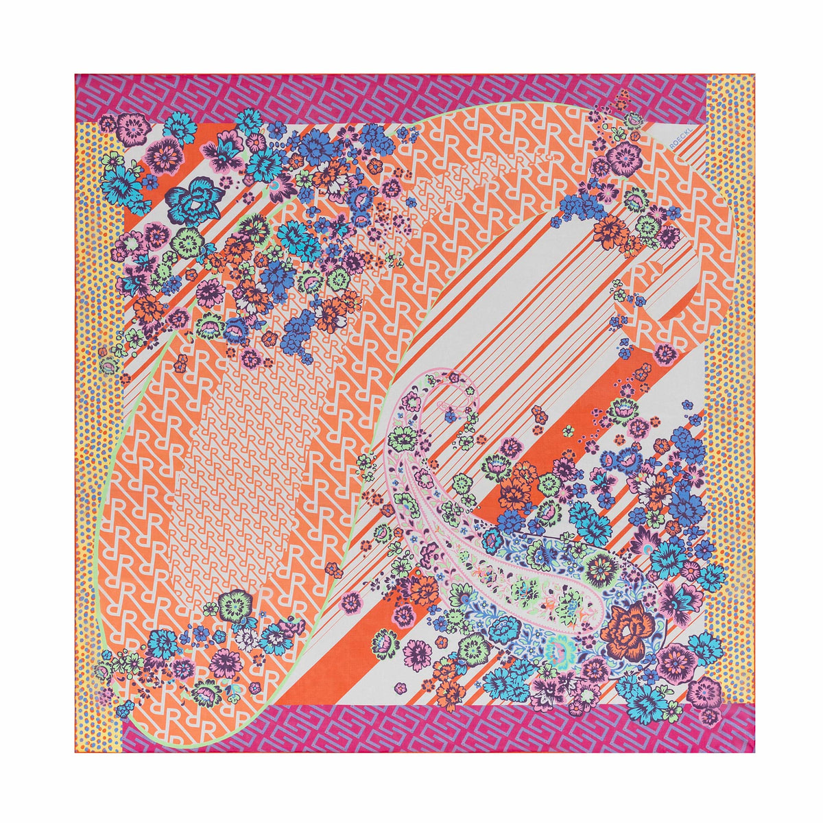 Big Paisley 100x100 - multi flamingo