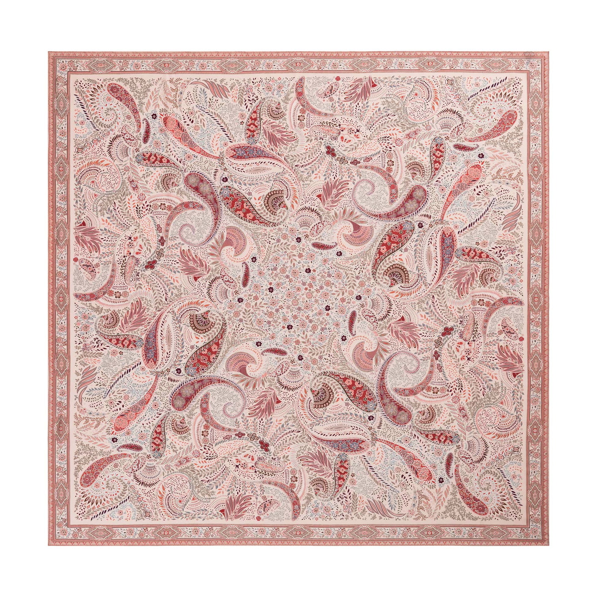 Feather Paisley 140x140 - multi blush