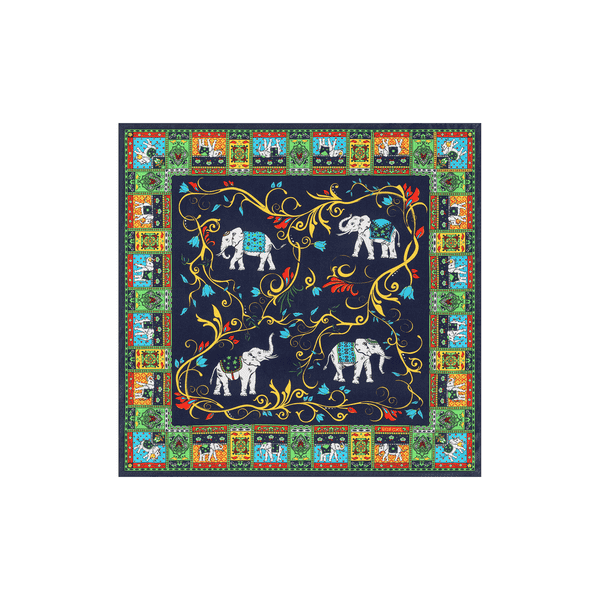 Lucky Elephant 53x53 - multi navy
