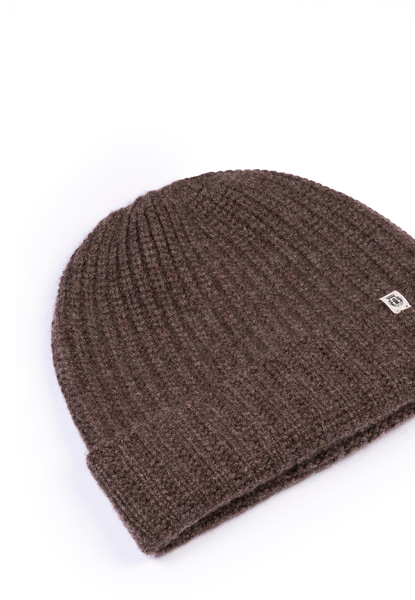Pure Cashmere Umschlagmuetze - coffee