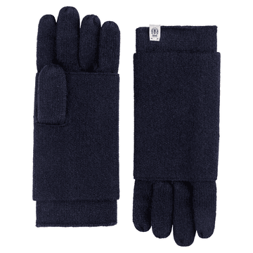 Pure Cashmere Stulpenhandschuhe - navy