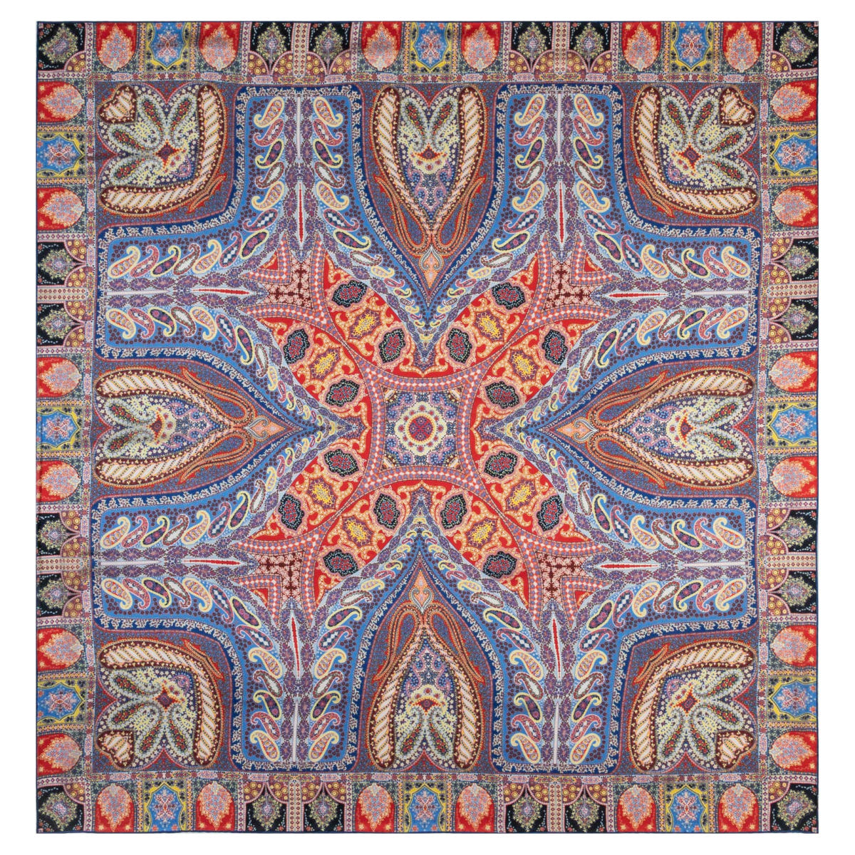 Secret Garden 140x140  - navy/red