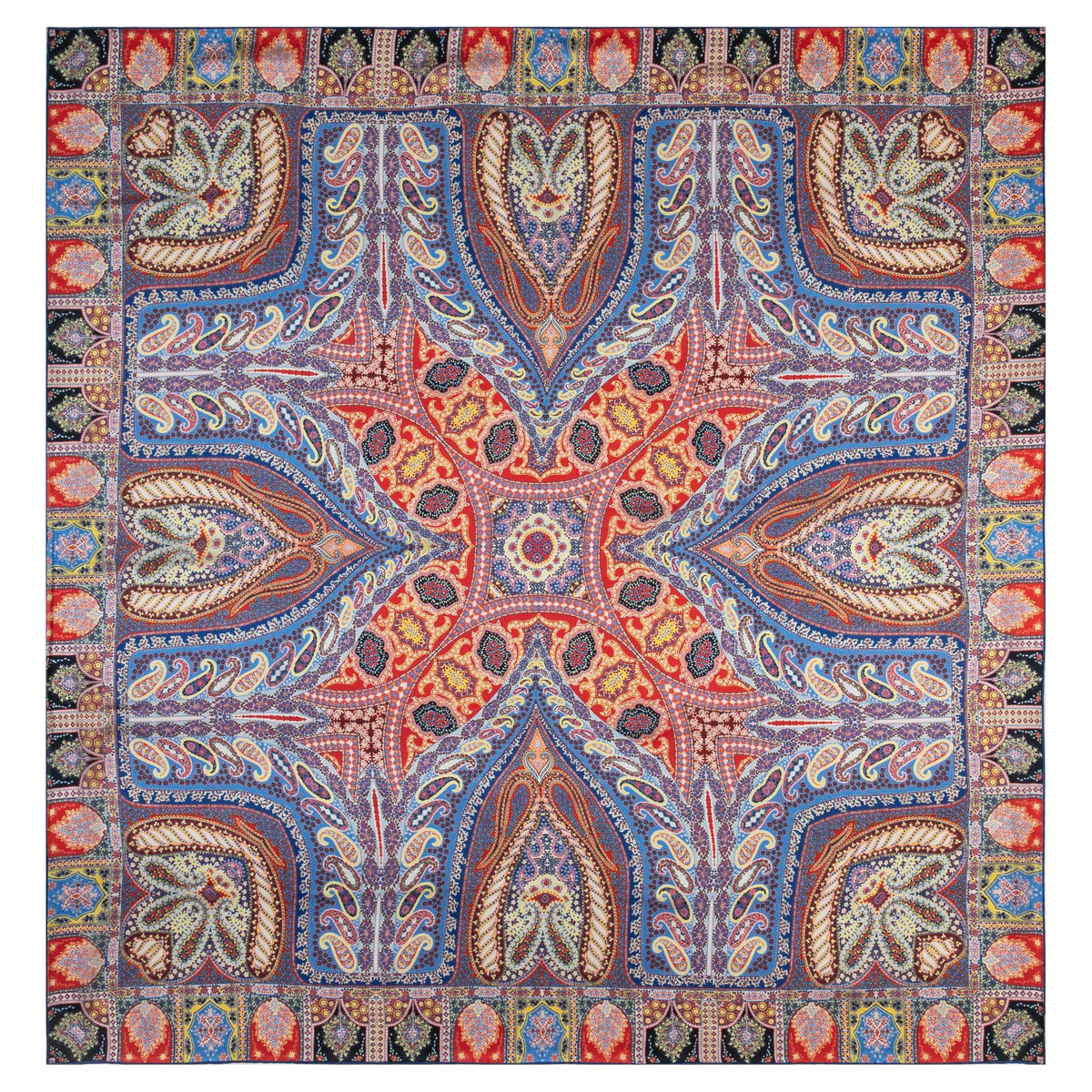 Secret Garden 140x140 - navy/red