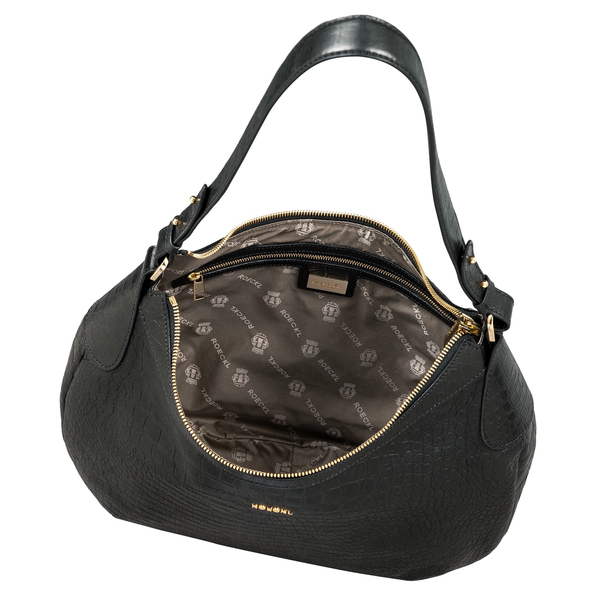 Liberty Schultertasche medium Croco - black