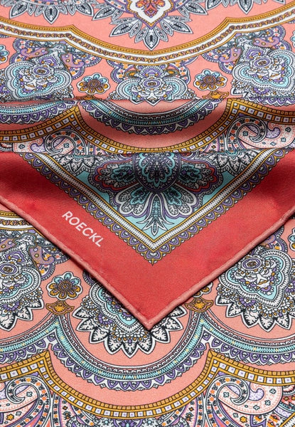 Fine Paisley 53x53  - multi apricot