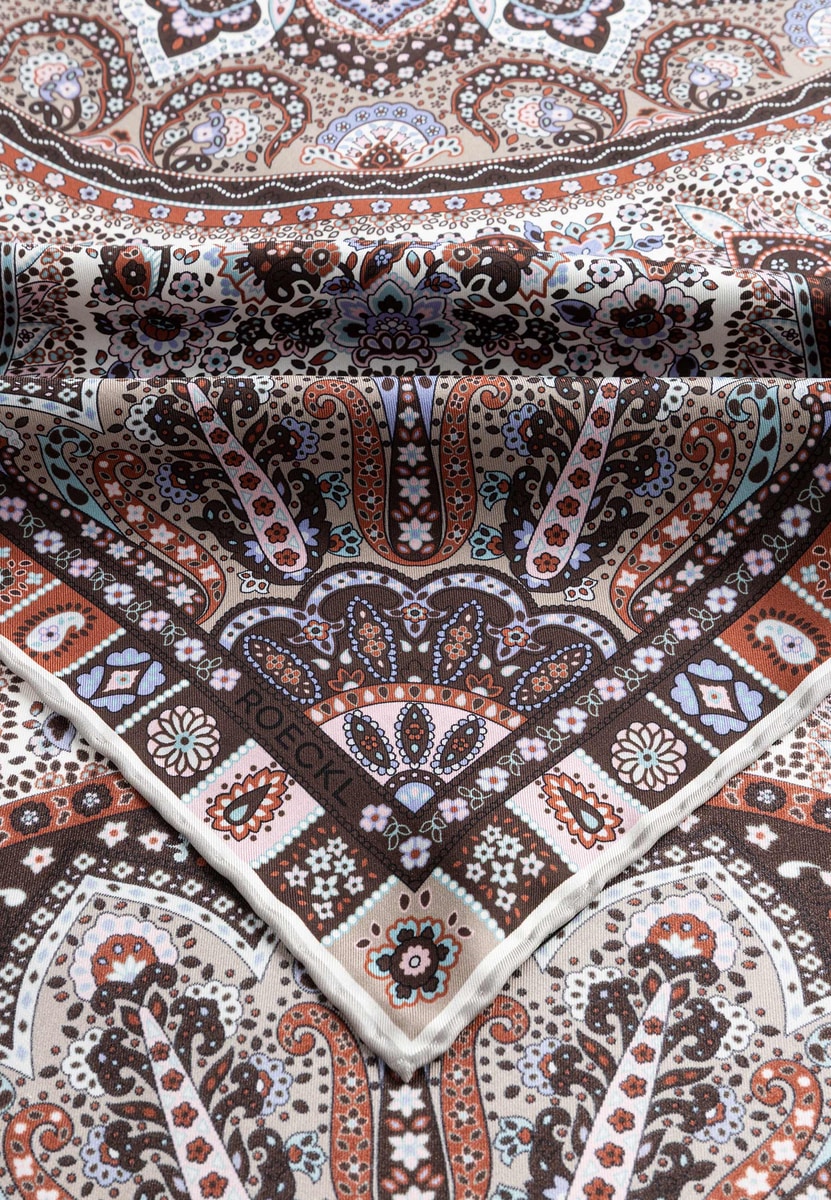 Small Circular Paisley 90x90 - multi natural
