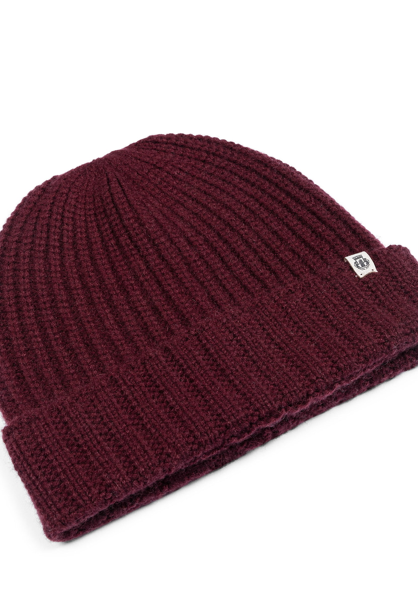 Pure Cashmere Umschlagmuetze - mulberry