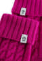 Cabled Charm Strickhandschuhe  - berry