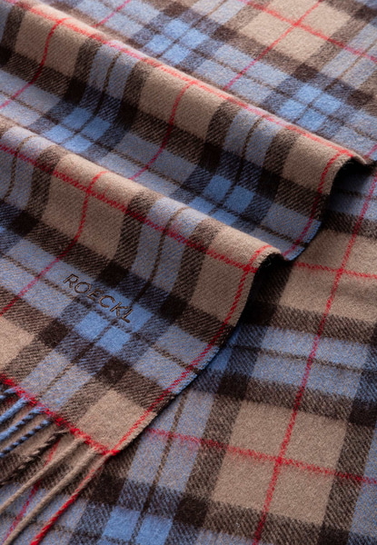 Stripe Tartan 40x180  - taupe/bleu