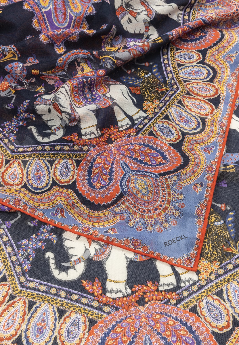 Elephant Parade Cashmere 140x140 - multi navy