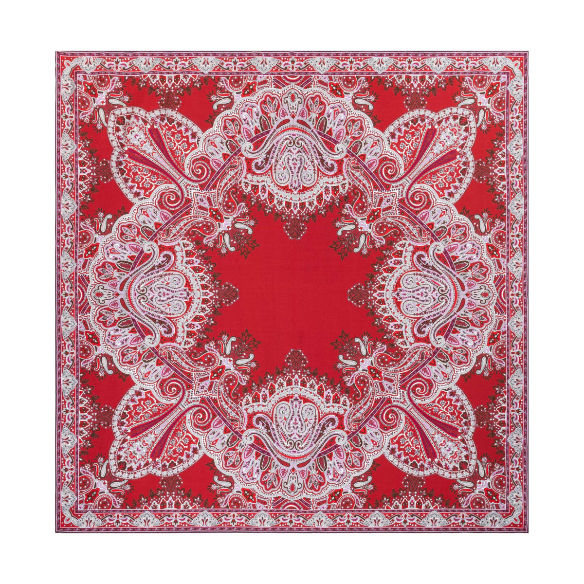 Paisley Reflection 90x90 - multi red