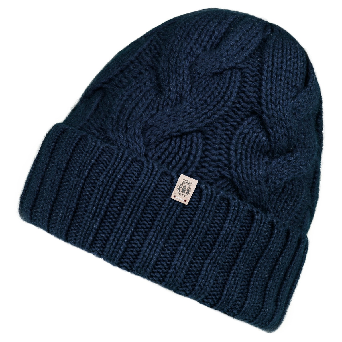 Braided Cashmere Muetze  - navy