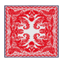 Botanical Garden 100 x 100 - red/navy