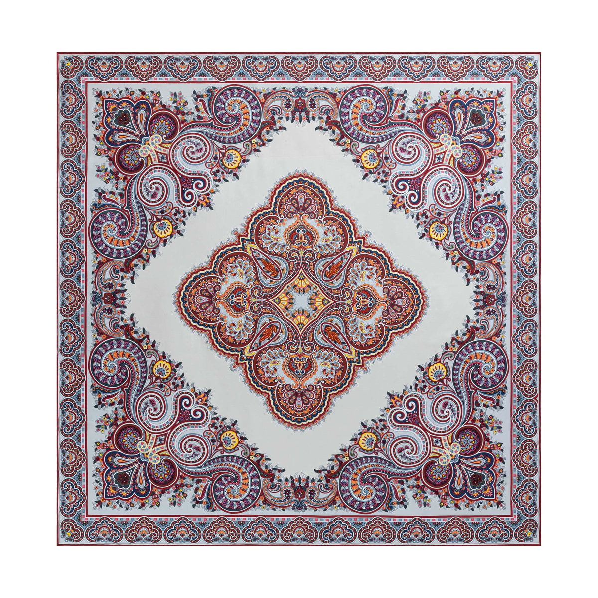 Square Garden Paisley 90x90 - multi granat