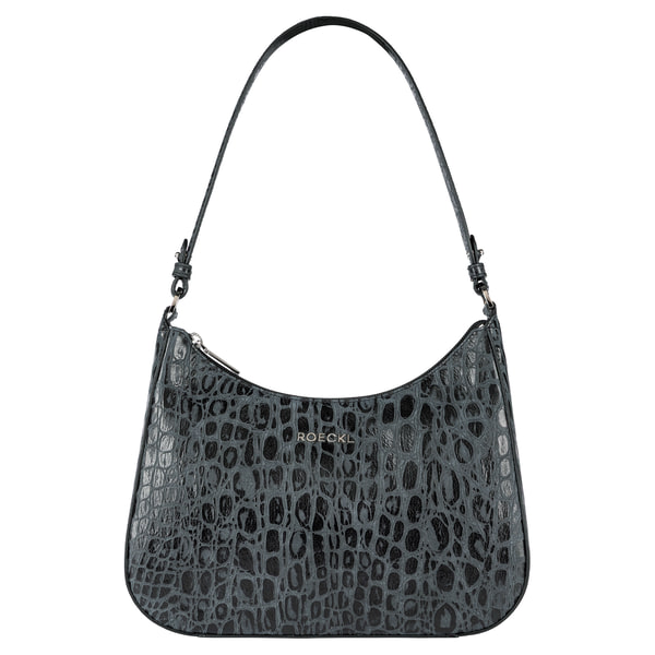 Cleo small Croco silver - black