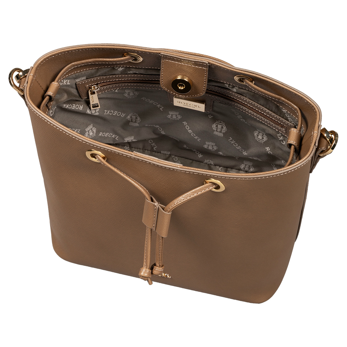 Pitti Saffiano shoulder bag medium  - taupe