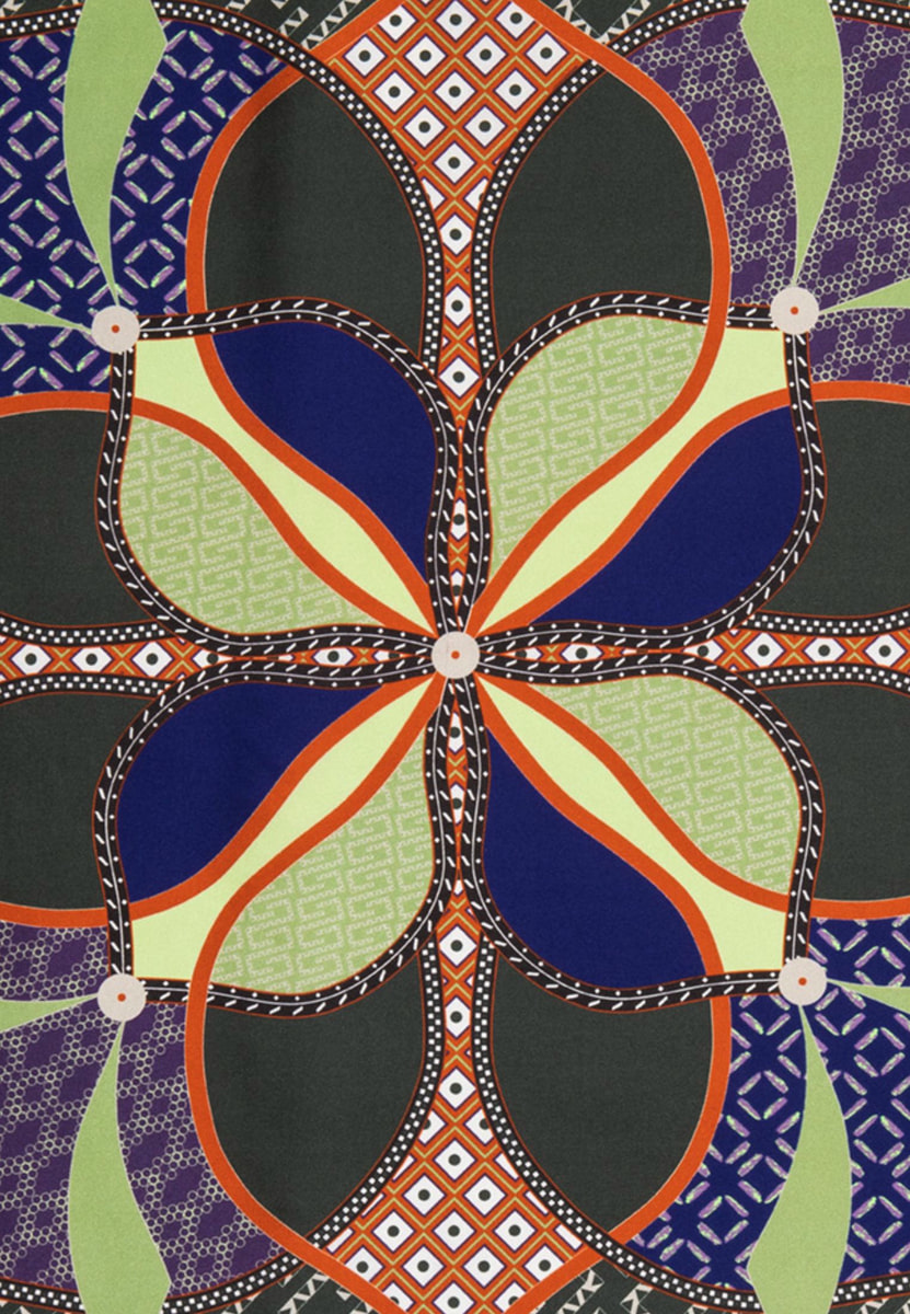 Flower Mandala 53x53 - multi khaki