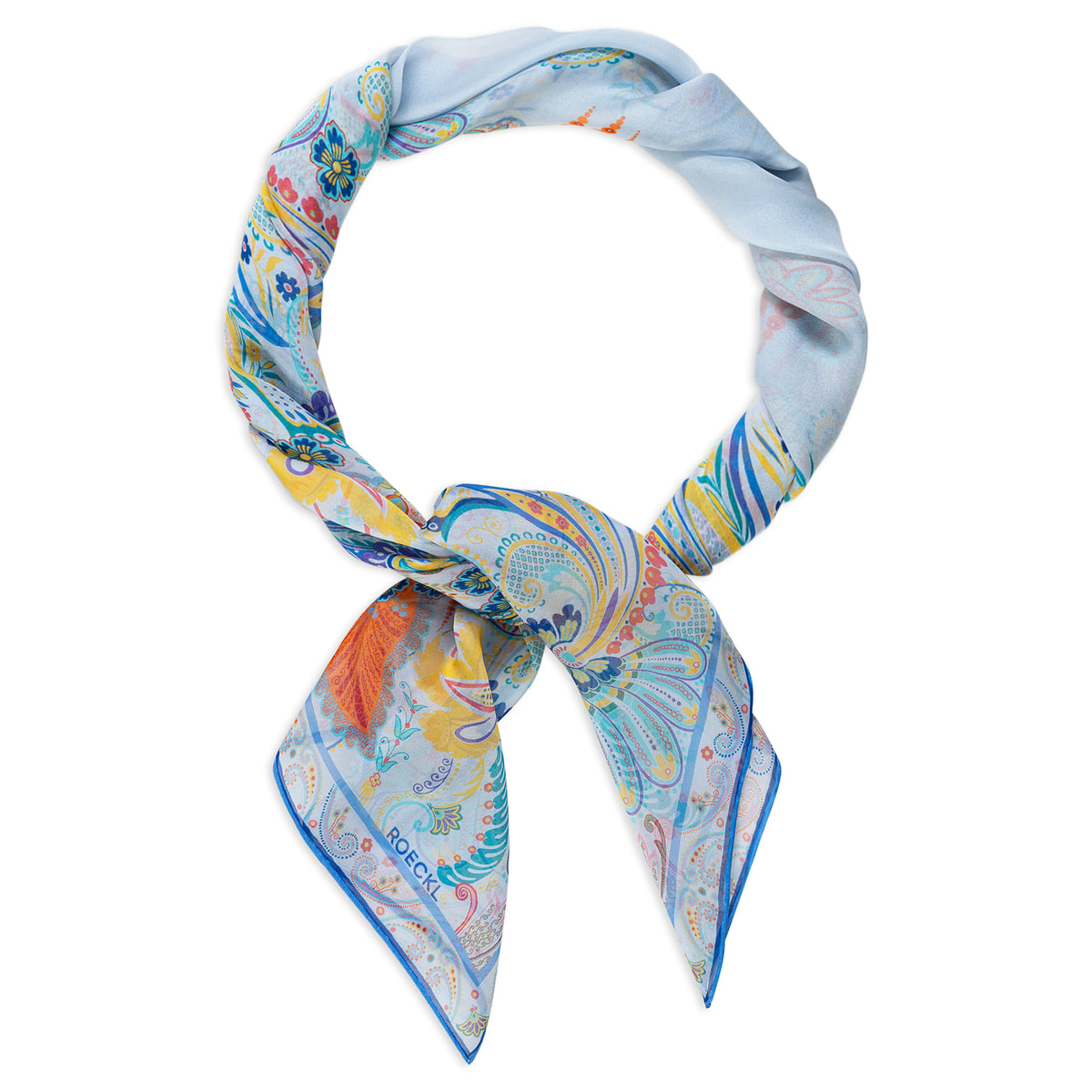 Floral Frame 100 x 100 - multi blue