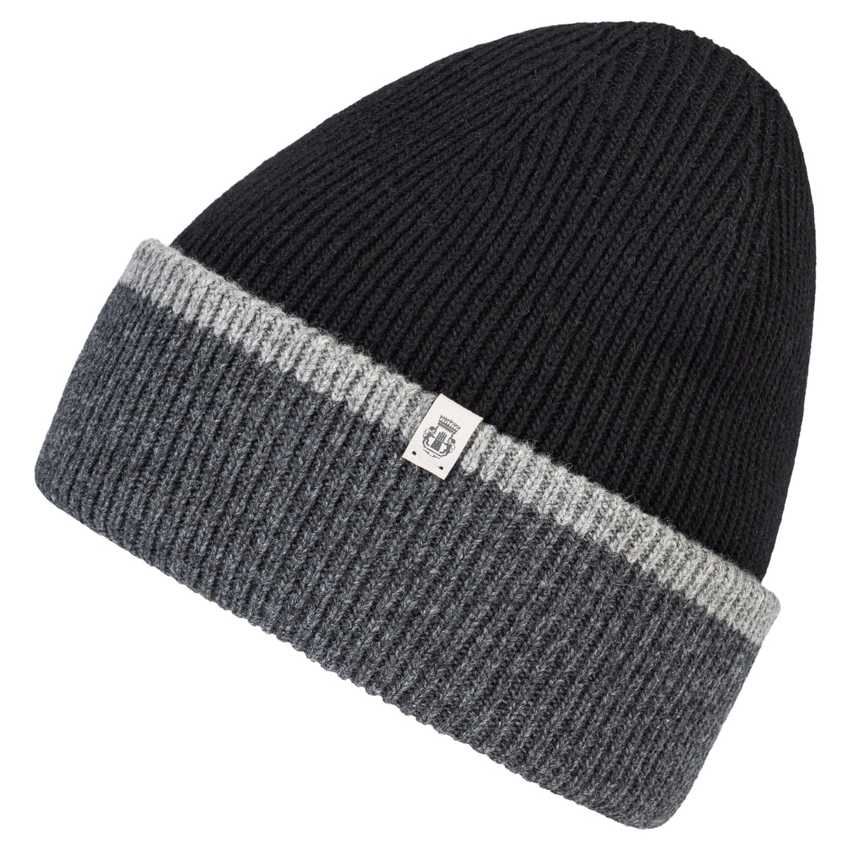 Two Side Knit Mütze - black/graphit