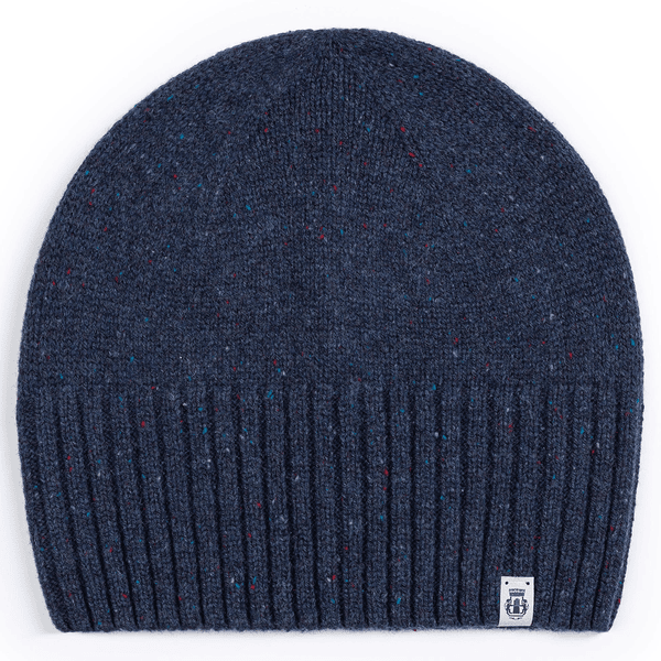 Merino Tweed Mütze - navy