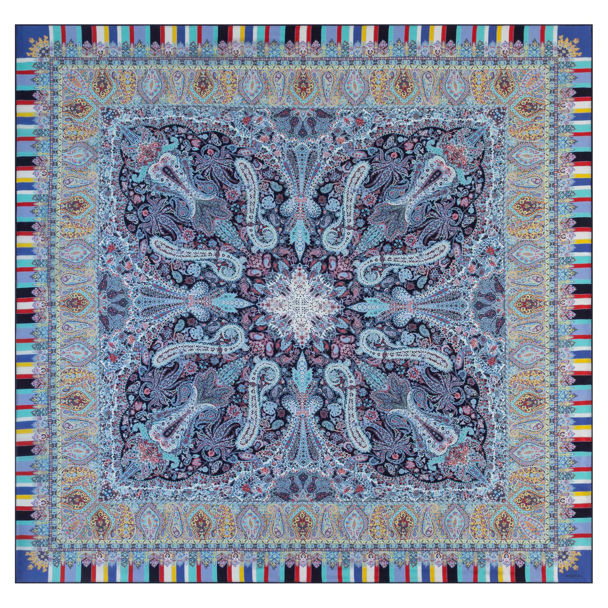 Butterfly Paisley 140x140 - multi blue