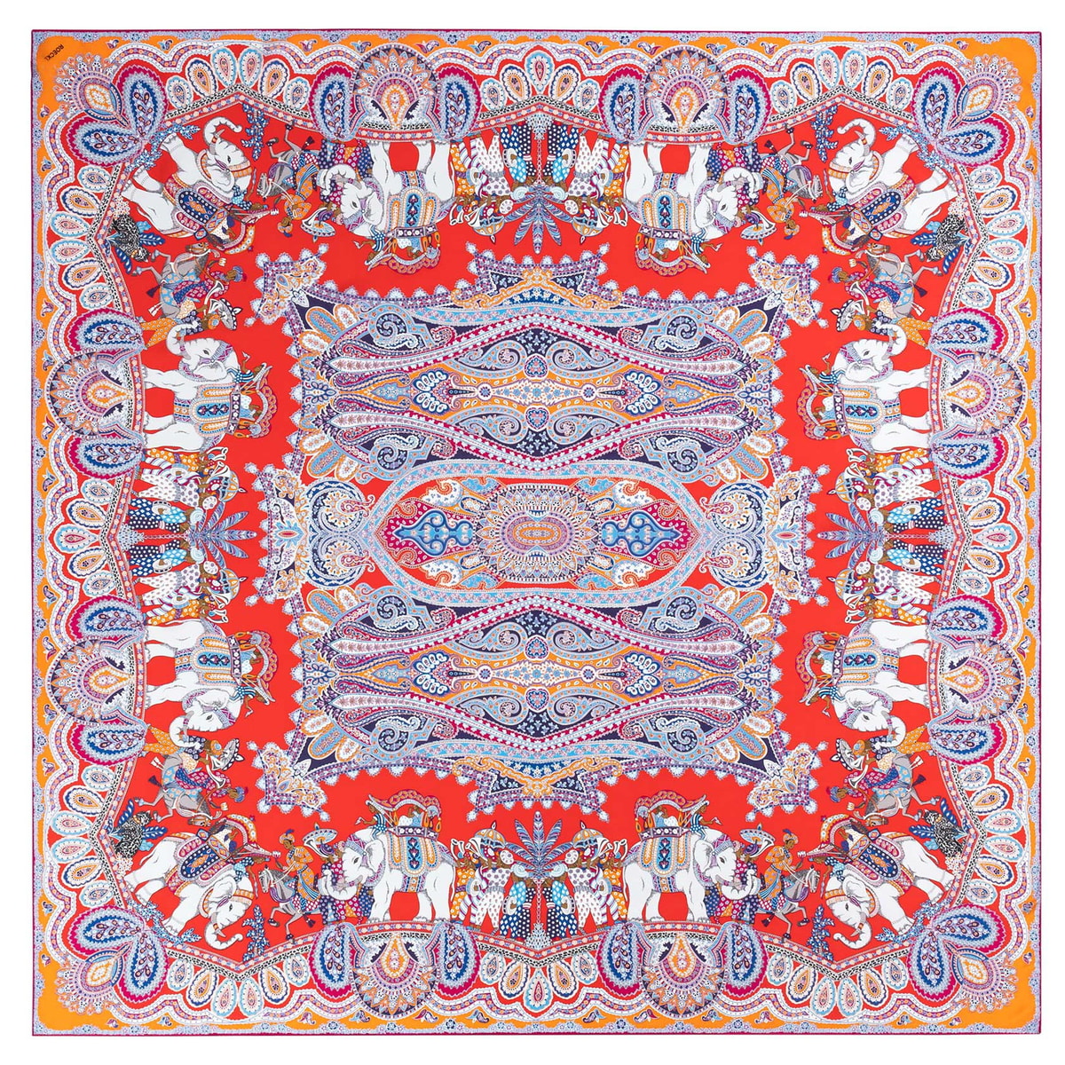 Elephant Parade Silk 140x140 - multi coral
