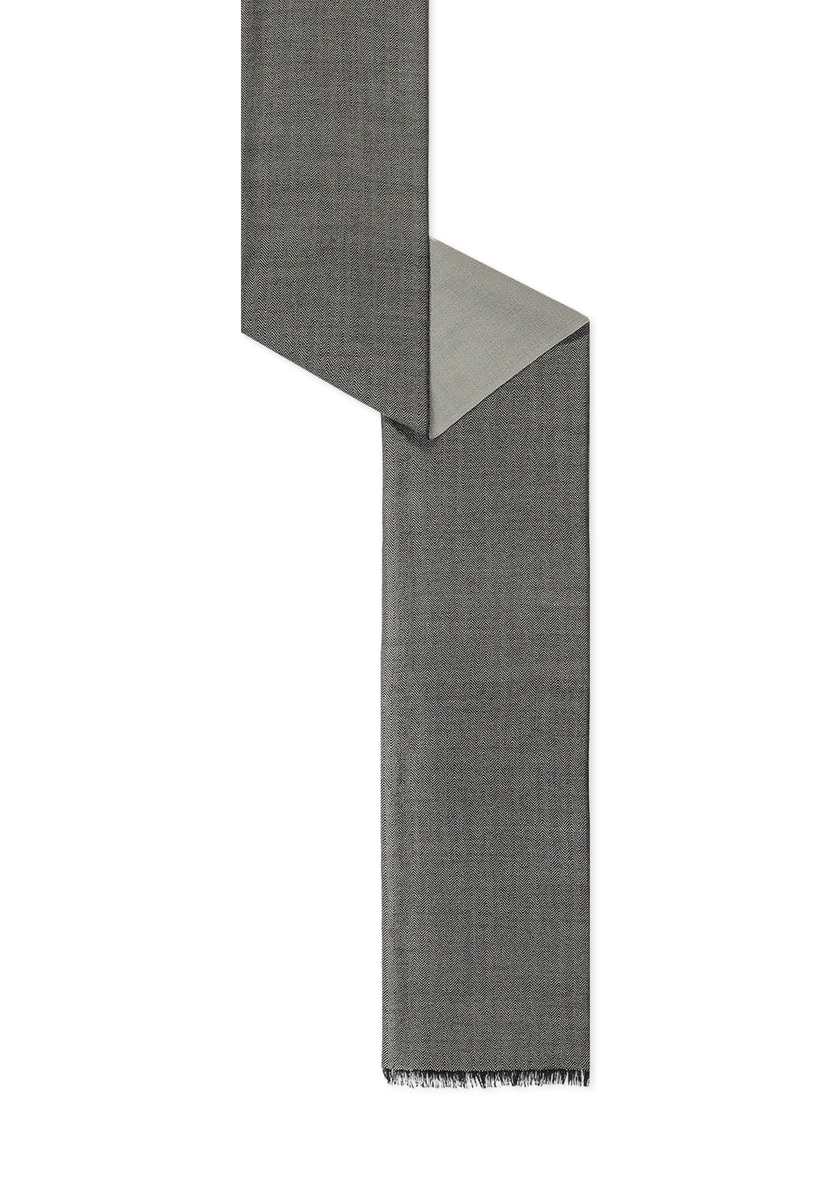 Two-Tone Wool 40x180  - black/grey