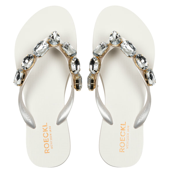 White canvas flip flops on sale