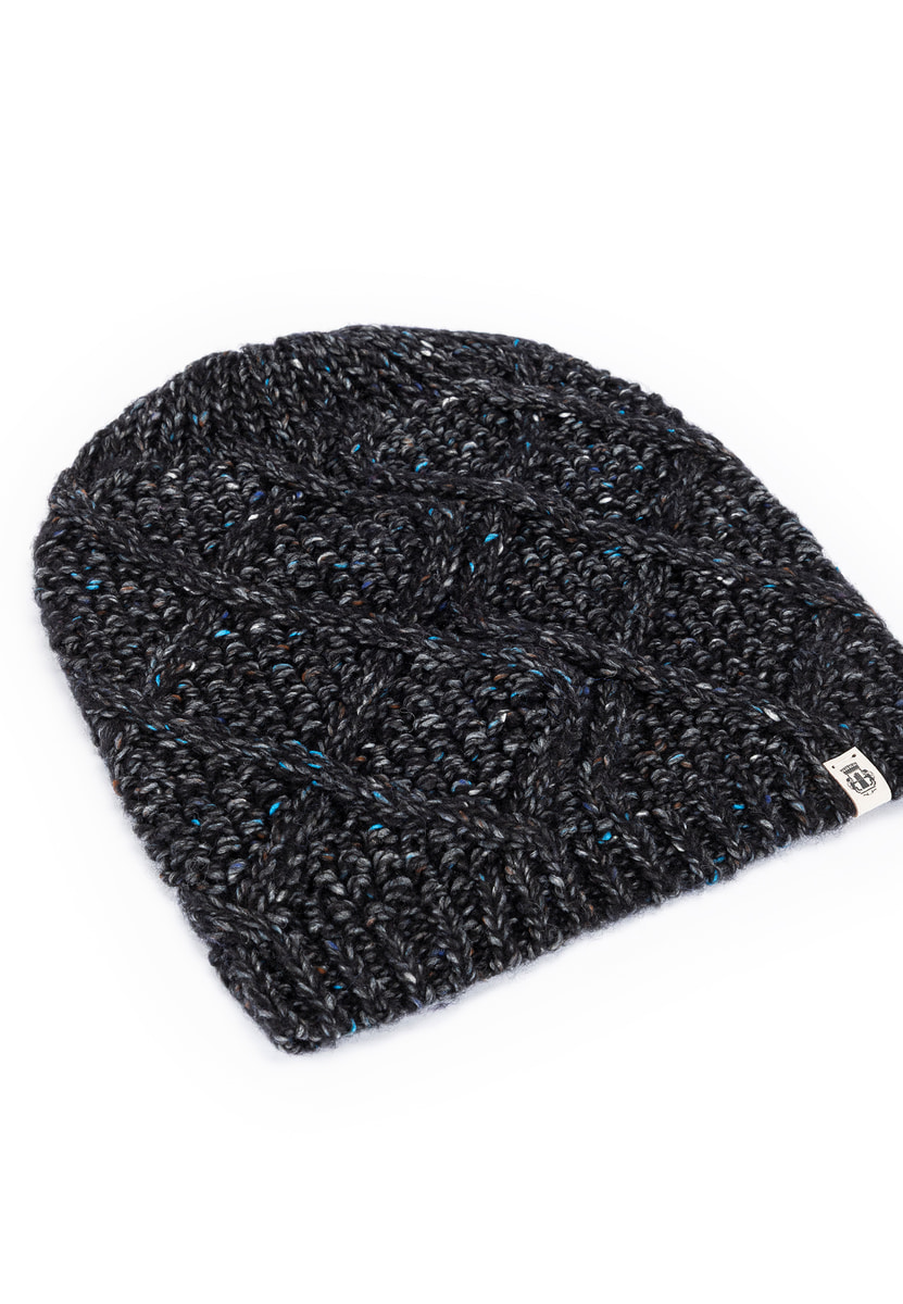 Winter Tweed Beanie  - black