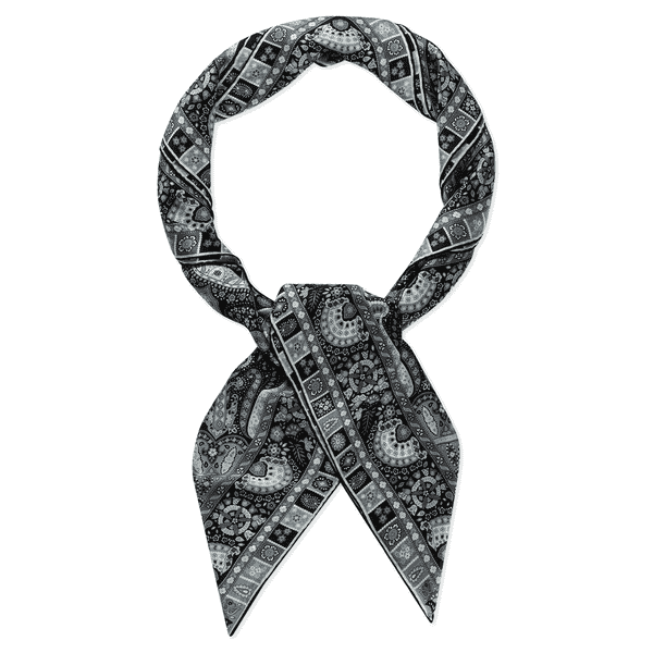 Circular Paisley 140x140 - white/black