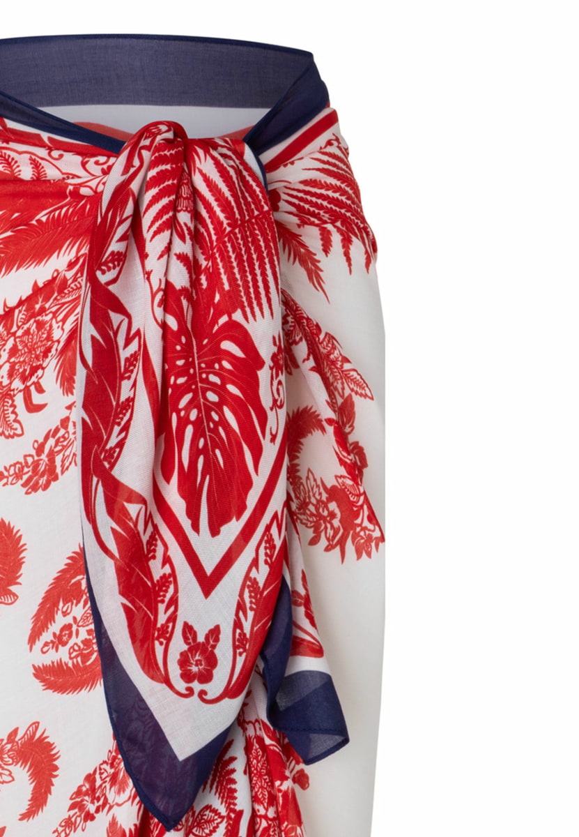Botanical Garden 100x160 - red/navy