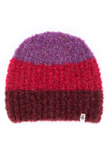 Cosy Bouclé New Mütze   - multi wine