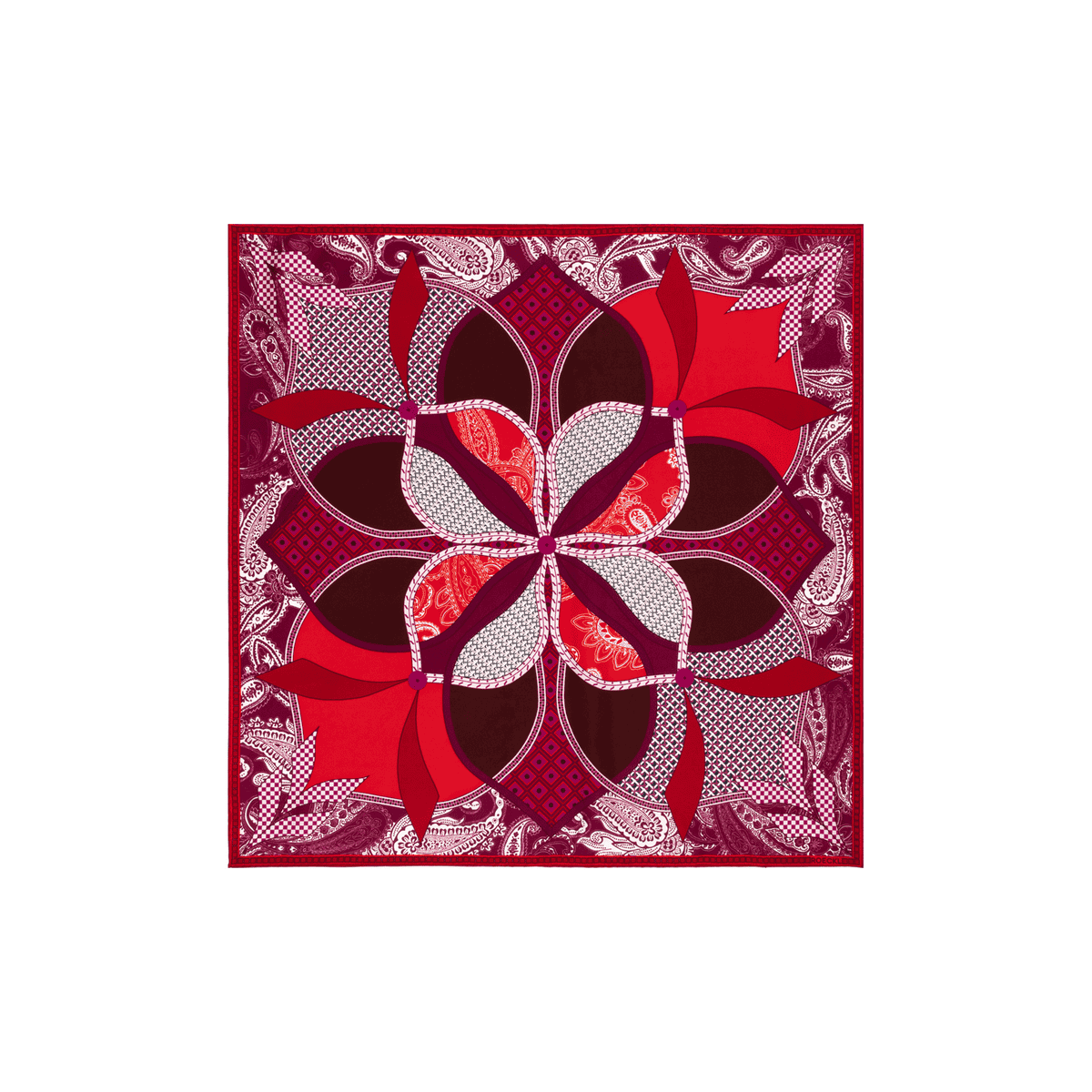 Flower mandala 64x64 - multi red