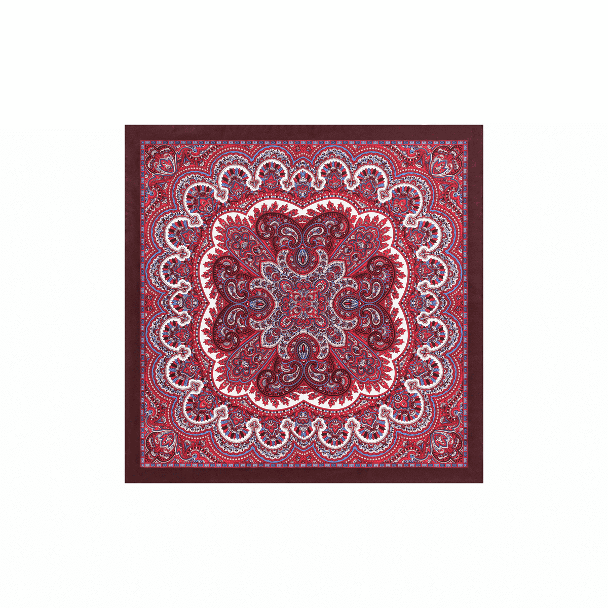 Young Paisley 53 x 53 - multi scarlet