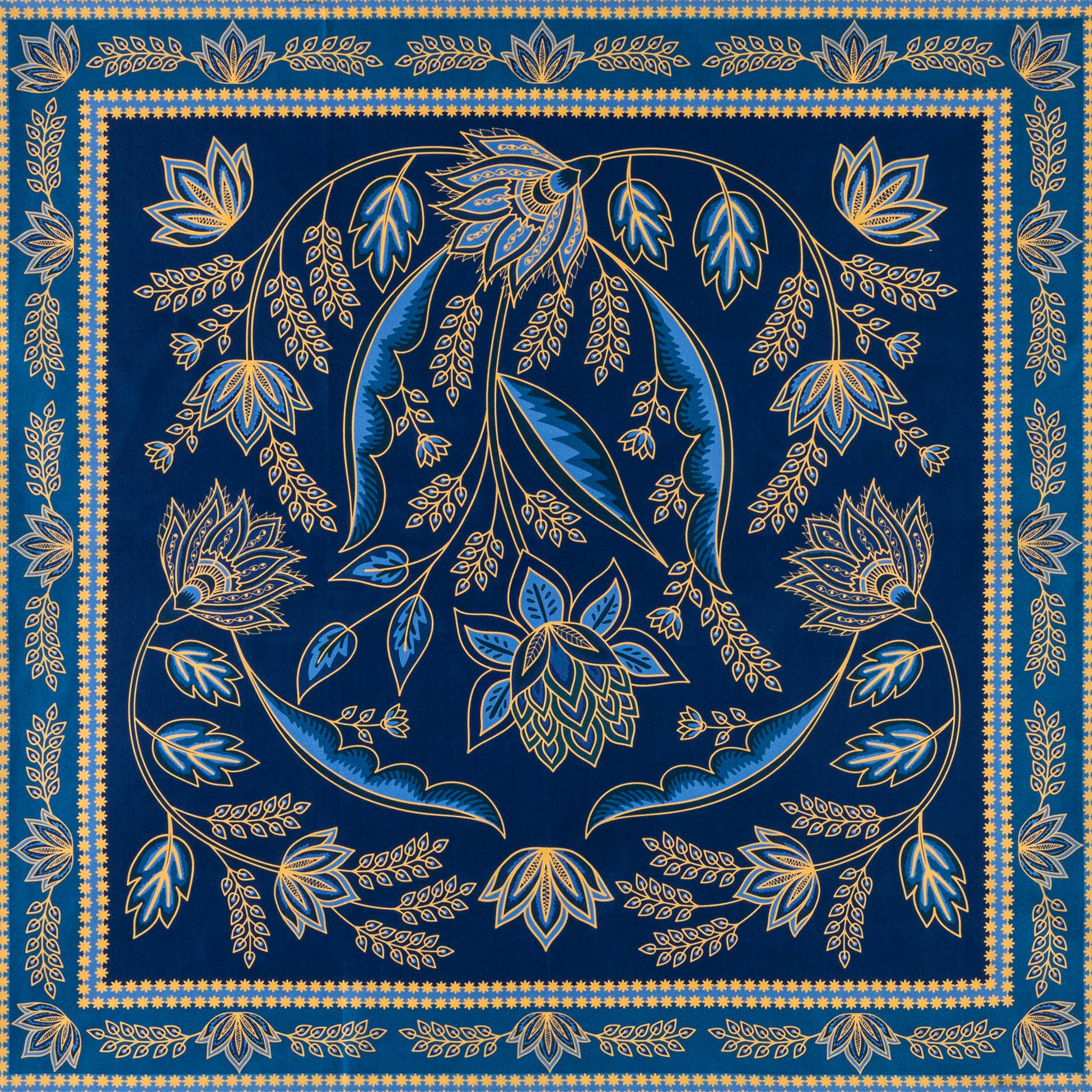 Blooming Mandala 64x64  - blue