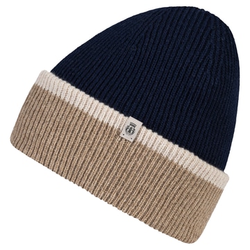 Two Side Knit Mütze - navy/beige