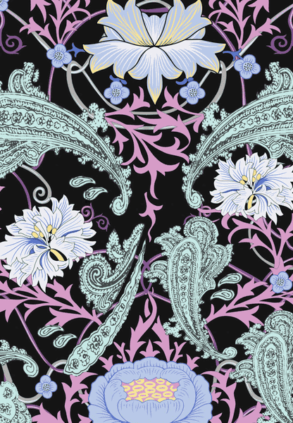 Potpourri Flowers 130x130 - multi black