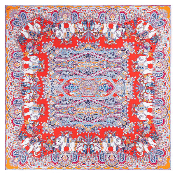 Elephant Parade Silk 140x140 - multi coral