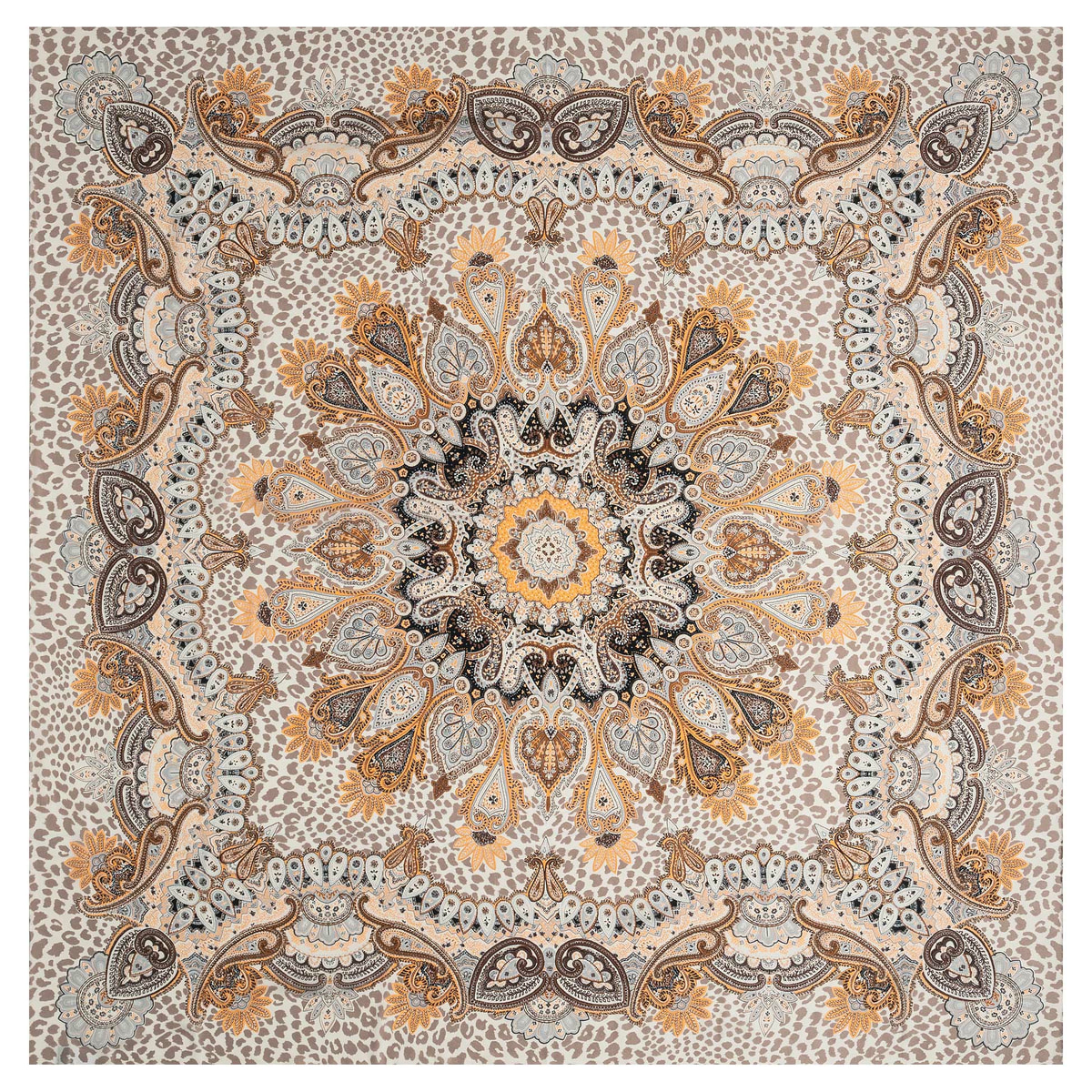 Animal Paisley 140x140 - multi camel