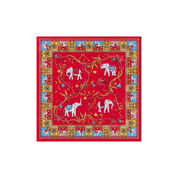 Lucky Elephant 53x53  - red mix