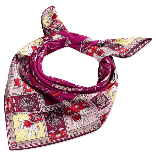 Lucky Elephant 53x53  - multi magenta