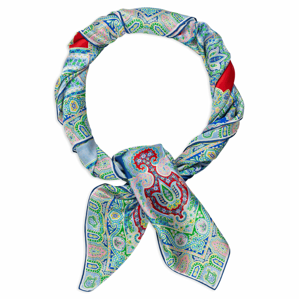 Colorblocking Ornament 140x140 - multi blue