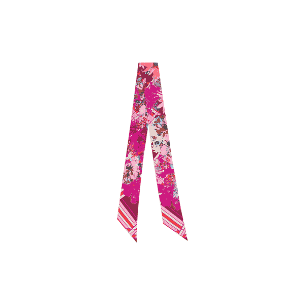 Check & Flowers Twilly 11x200 - multi magenta