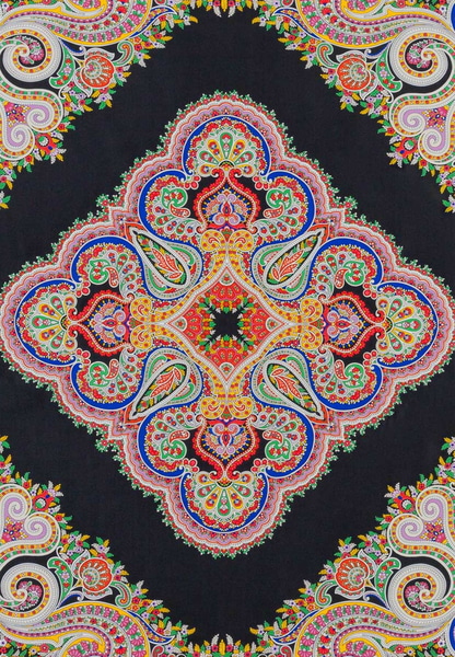 Square Garden Paisley 90x90 - multi black