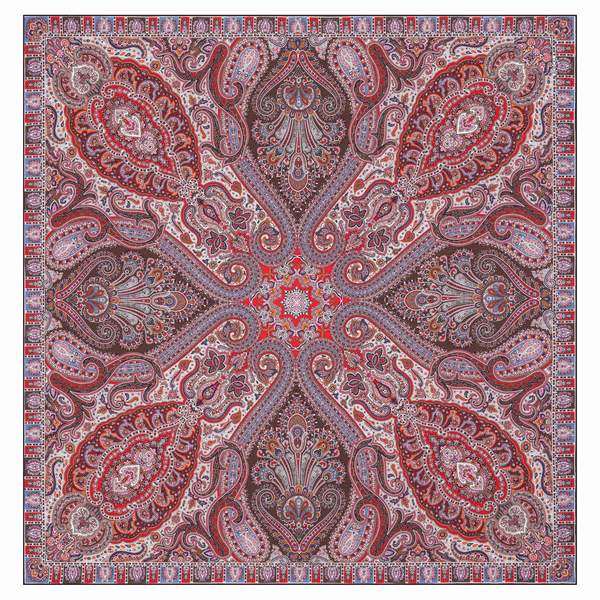 Paisley Glow 140x140 - multi red