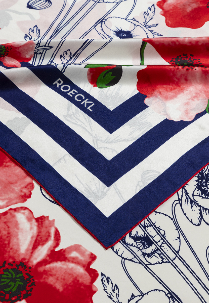 Poppy Rush 130x130  - navy/red