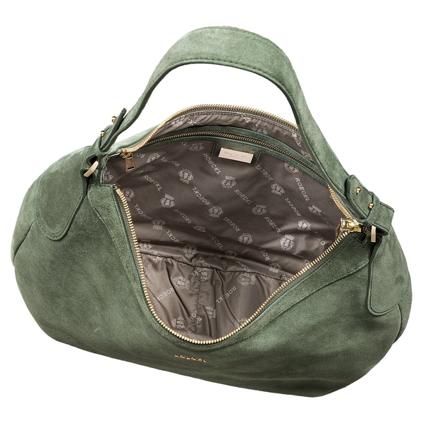 Liberty Schultertasche medium Veloursleder  - loden